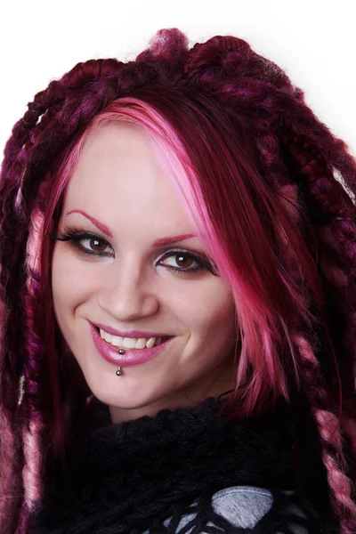 stock image Portrait of woman with dreadlocks hair