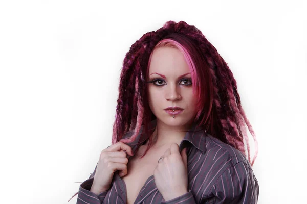 Πορτραίτο γυναίκας με dreadlocks μαλλιά — Φωτογραφία Αρχείου
