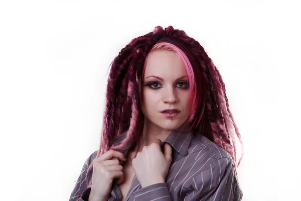 Portret van vrouw met dreadlocks haar — Stockfoto