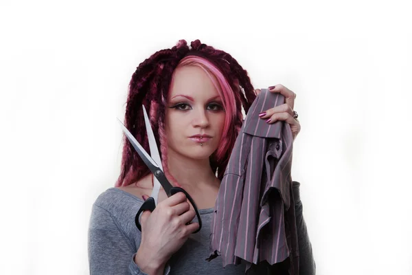 Retrato de mujer con pelo de rastas — Foto de Stock