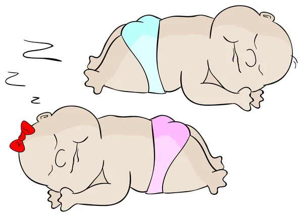 Спящие младенцы — стоковый вектор