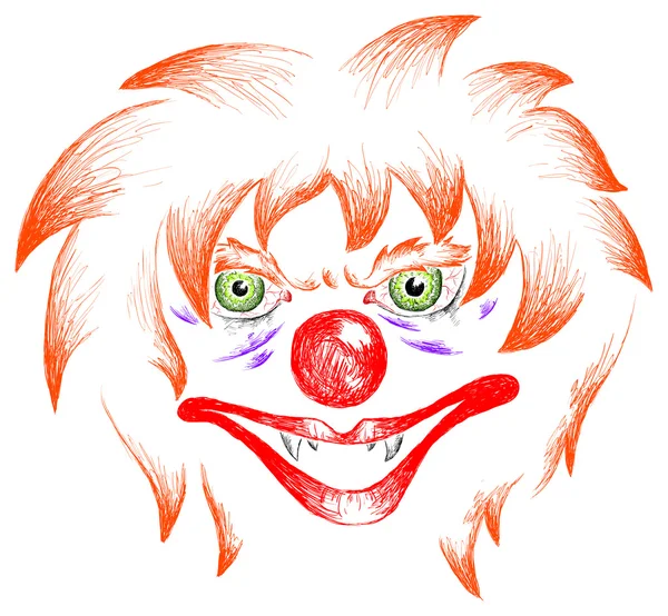 Terrible clown — Stock Vector