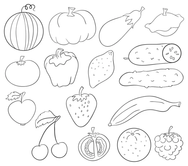 Fruits and vegetables — Stock Vector