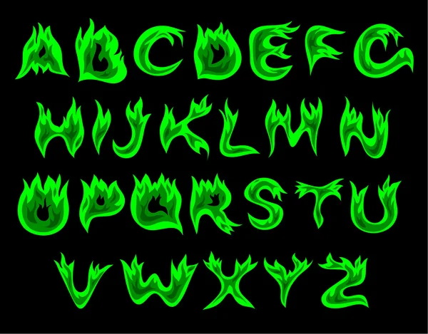Alphabet flamme acide — Image vectorielle