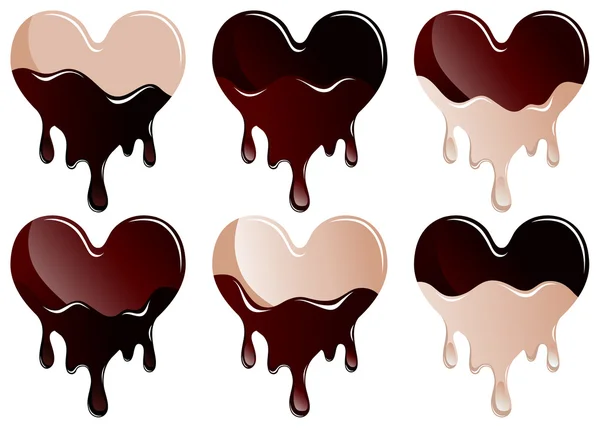Coleção de corações de chocolate — Vetor de Stock