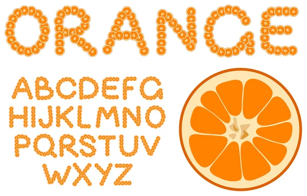 Orange alphabet — Stock Vector