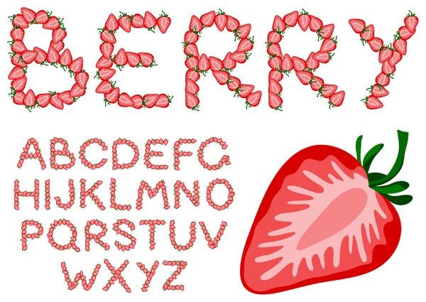Alphabet fraise — Image vectorielle