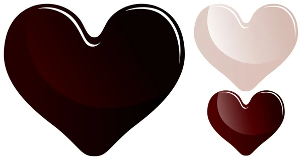 Chocolate hearts — Stock Vector