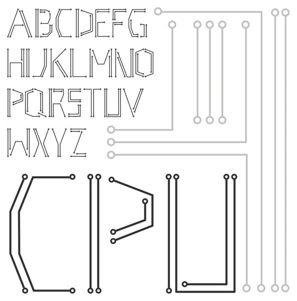 CPU alfabet — Stockvector