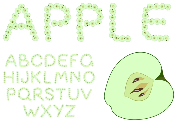 Alfabeto de maçã —  Vetores de Stock