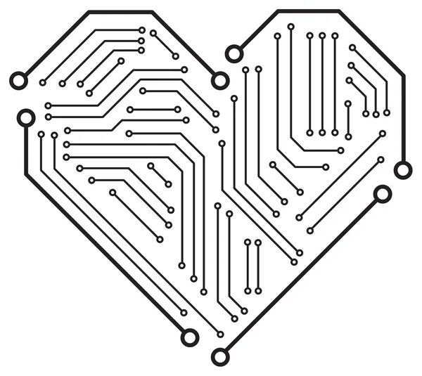 stock vector The heart motherboard