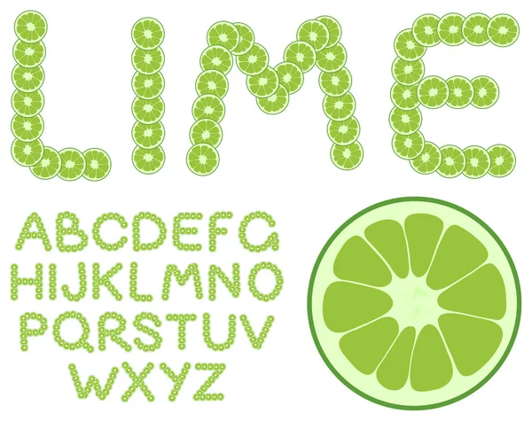 Lime alphabet — Stock Vector