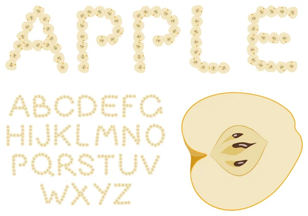 Alfabeto de manzana — Archivo Imágenes Vectoriales