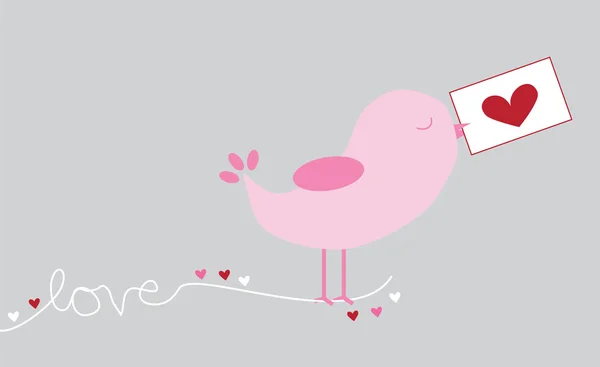 Carta de amor Bird — Vector de stock