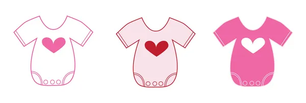 Roupas de bebê Valentine —  Vetores de Stock