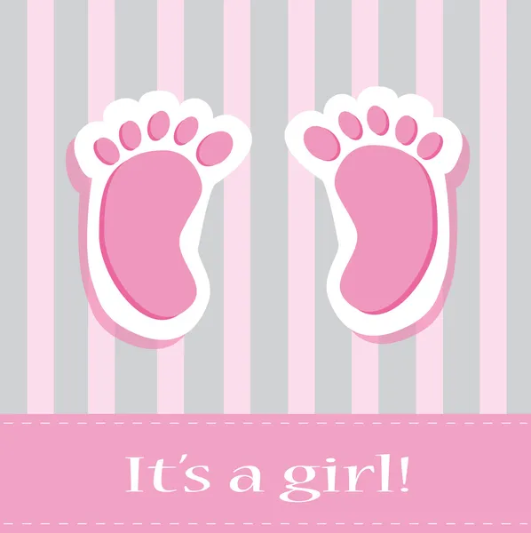 それは女の子の赤ちゃん足です。 — ストックベクタ