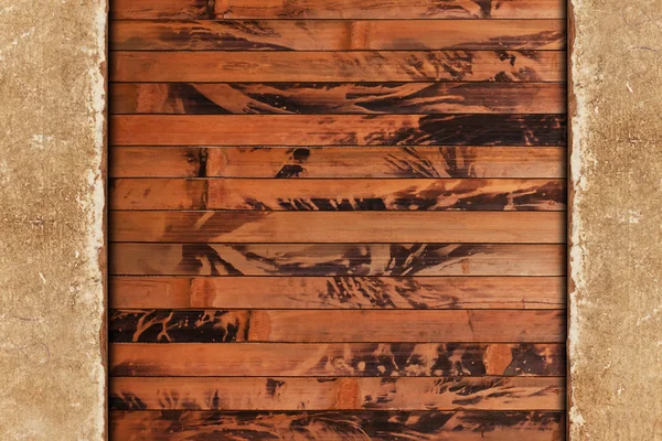 Wyblakły papier rama na tle drewniane — Zdjęcie stockowe