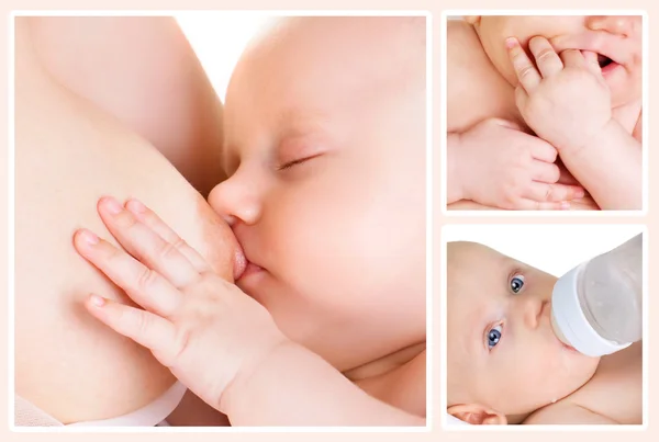 Colagem de fotos de bebês — Fotografia de Stock