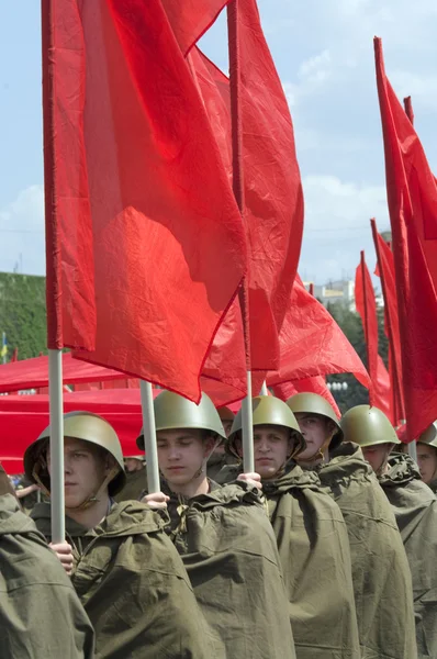 Militaire parade van de dag van de overwinning — Stockfoto