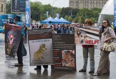 Organised rally protect of animals clipart