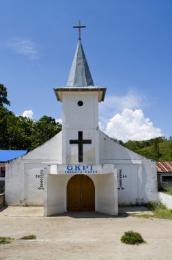 Kilise Adası samosir, lake toba, sumatra, Endonezya.