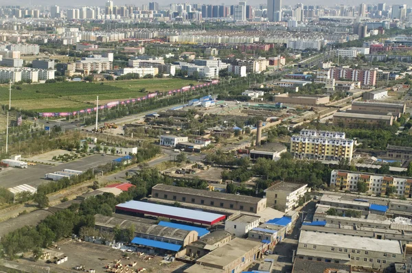 stock image Top view of Urumqi city. China