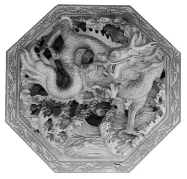 Relief stone dragon in chinese style clipart