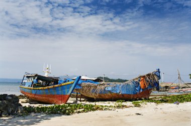 Fisherman's village in Bandar Lampung,Indonesia clipart