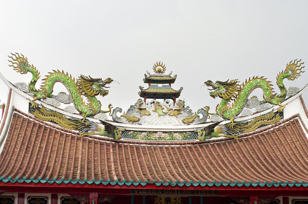 Typical Asian Chinese temple roof architecture