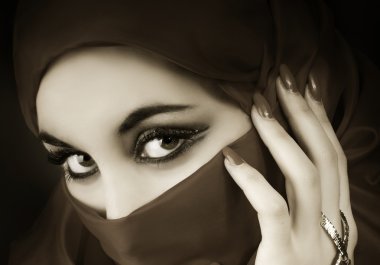 Portrait of a young arabian muslim girl clipart