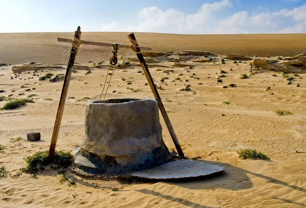 Pozzo d'acqua nel deserto dell'Oman Immagini Stock Royalty Free