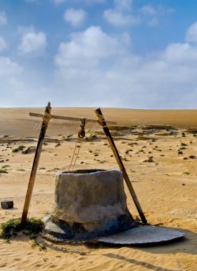 Water well in Oman Desert clipart