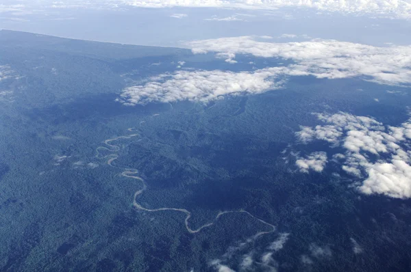 Fotografia aérea da costa da Nova Guiné — Fotografia de Stock