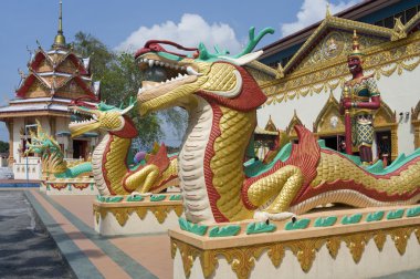 Sculpture at the Thai temple Wat Chayamangkalaram , Malaysia clipart