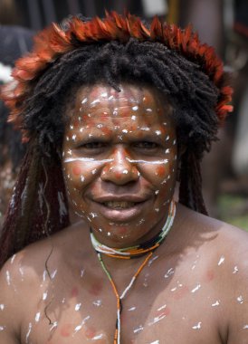 A traditional papua woman in a village near Wamena