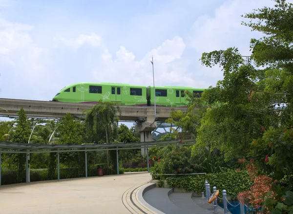 Monorail trein vanaf sentosa island, singapore — Stockfoto