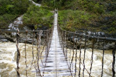 The Rope bridge in New Guinea clipart