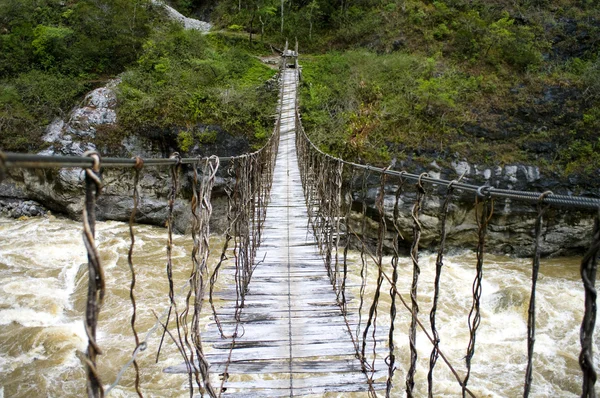 A ponte de corda na Nova Guiné — Fotografia de Stock