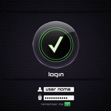 Vector login page. eps 10 clipart