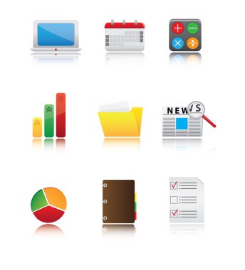 Icon Set Office And Business Vector clipart