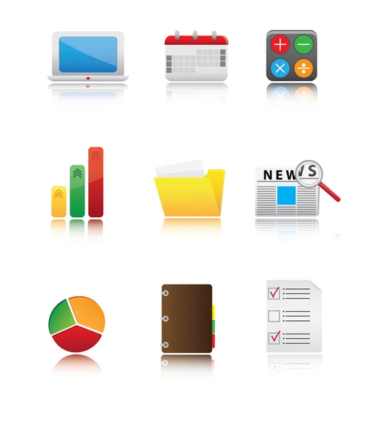 Icon Set Office And Business Vector — Stock Vector