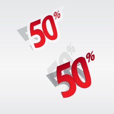 50% Sale percents label clipart