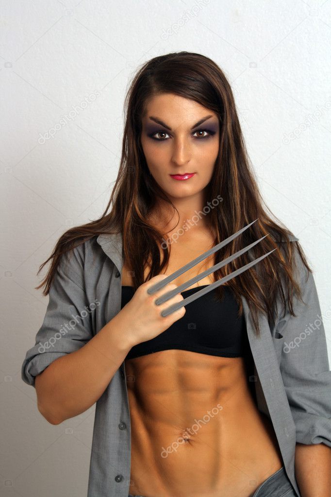 Sexy Brunette with Sharp Metal Claws