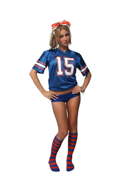 Sexy Blonde Football Fan (2) — Stock Photo, Image