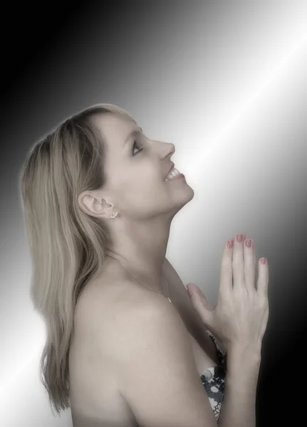Beautiful Blonde Praying (2) ) — стоковое фото