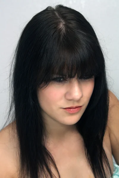 Beautiful Young Brunette, Headshot (2) — Stock Photo, Image
