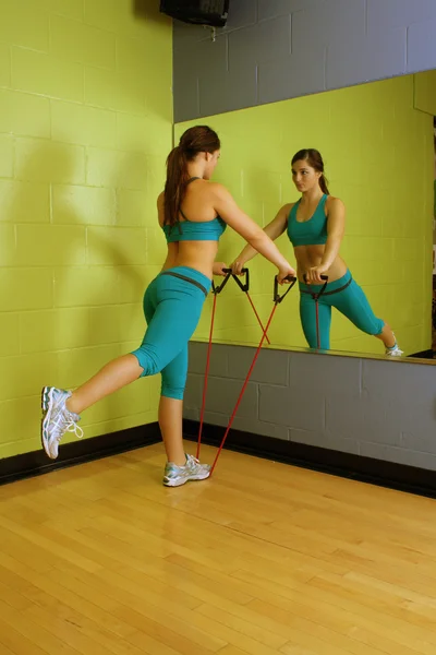 Beautiful Woman with Resistance Band (1) — Stock Photo, Image