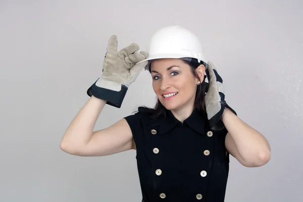 Güzel kadın inşaat işçisi (6) — Stok fotoğraf