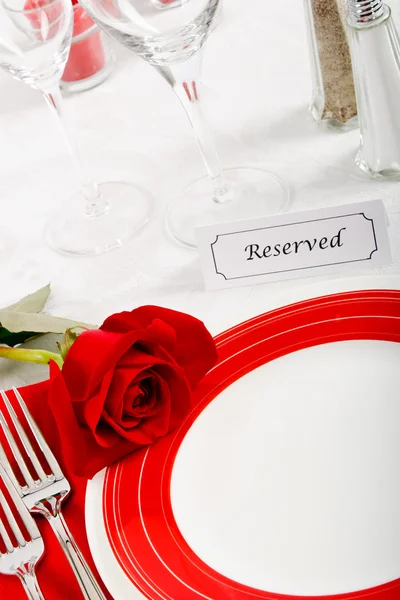Romantische restaurant Couvert — Stockfoto
