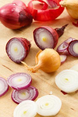 Sliced and Whole Pearl Onions clipart